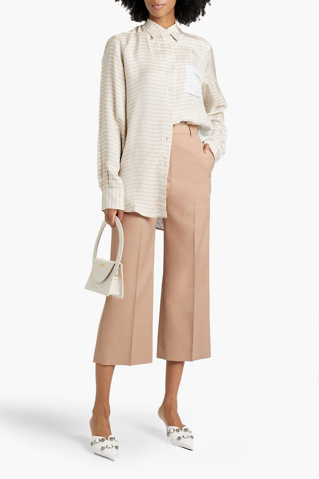 ACNE STUDIOS Cropped grain de poudre wide-leg pants