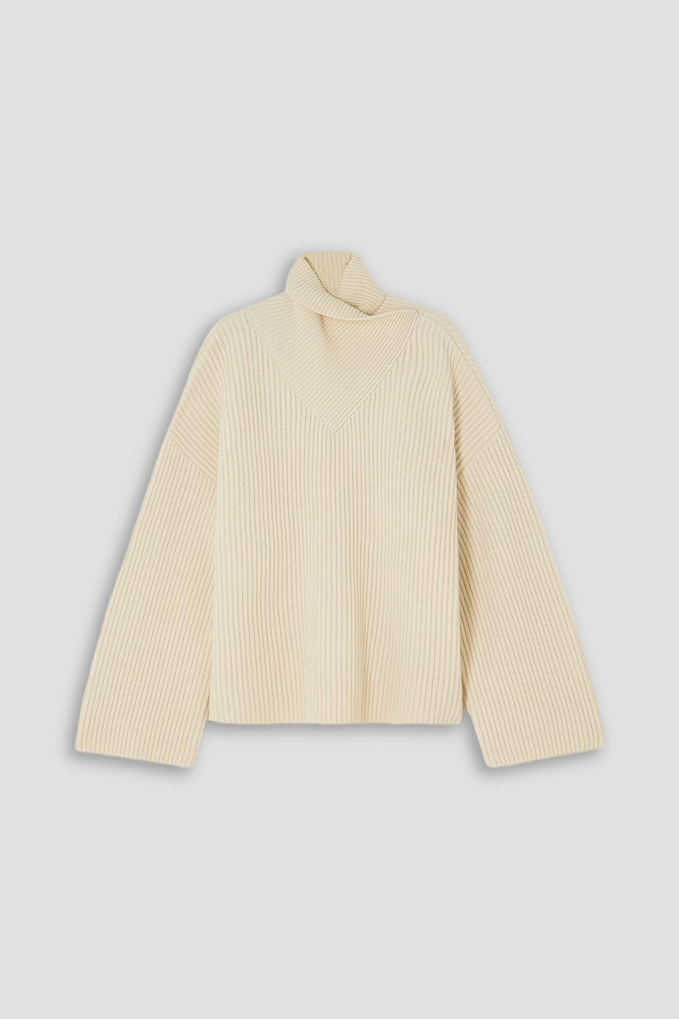 TOTÊME OVERSIZED RIBBED WOOL TURTLENECK SWEATER