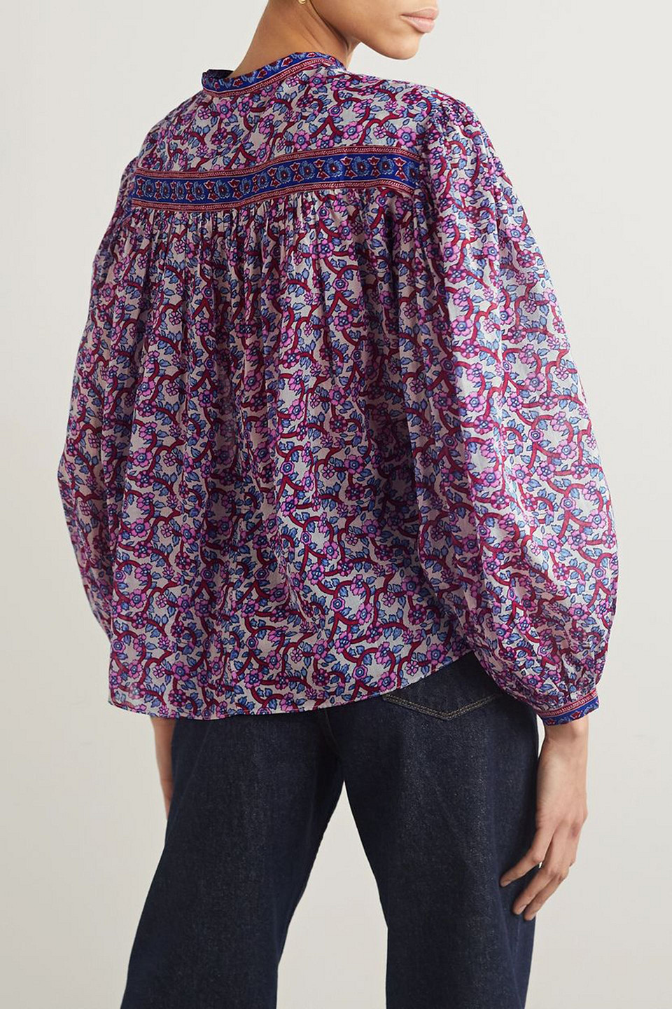 Isabel Marant Étoile Salika Floral-print Cotton-voile Blouse In Blush