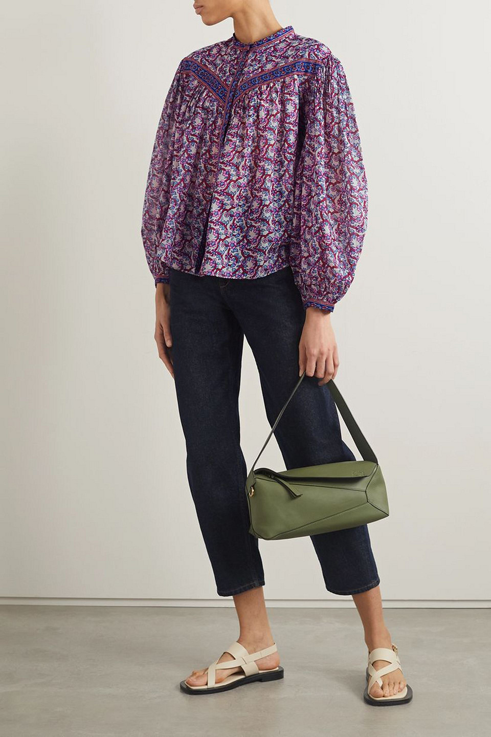 Isabel Marant Étoile Salika Floral-print Cotton-voile Blouse In Blush