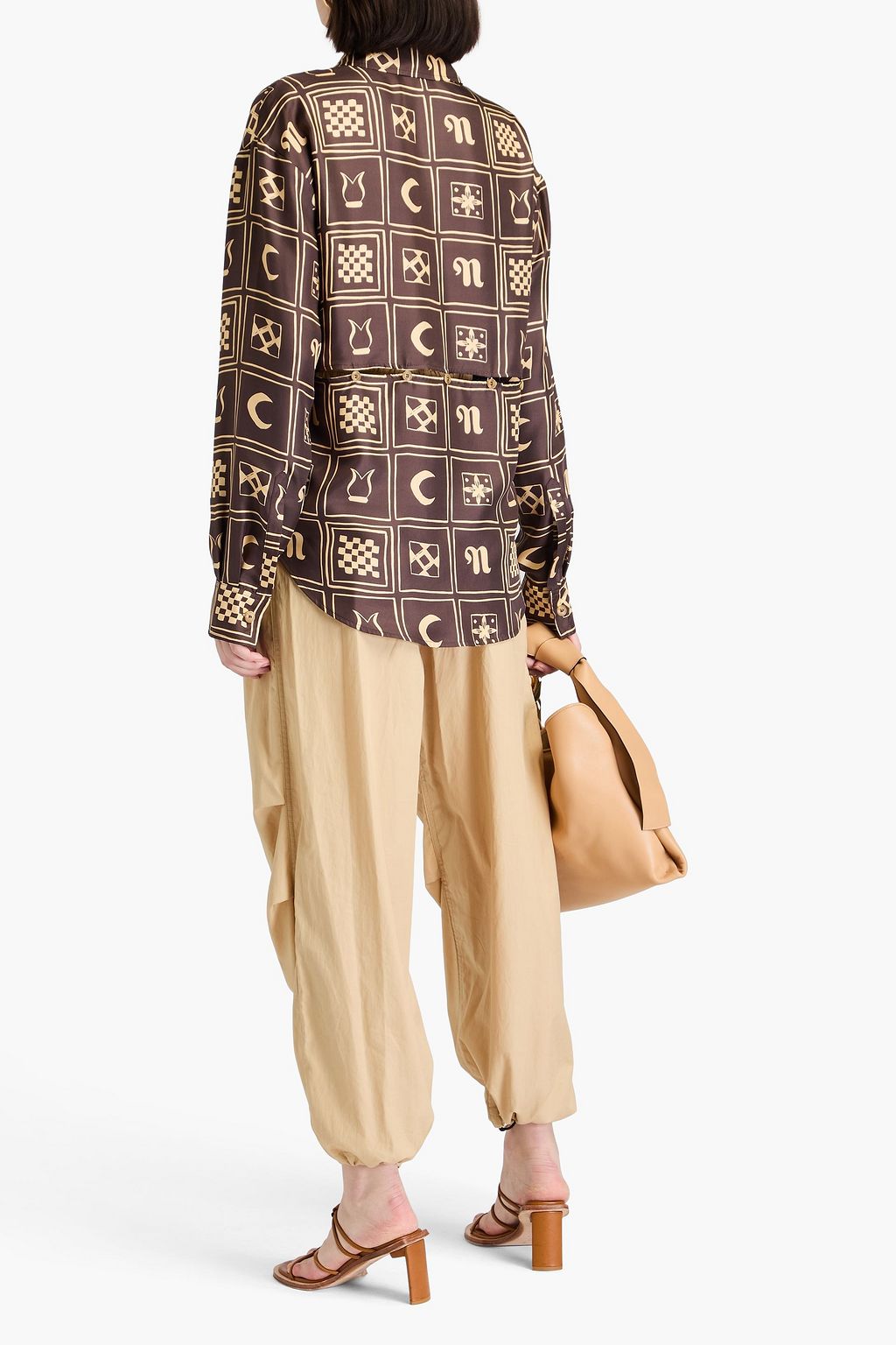 NANUSHKA Printed silk-twill shirt