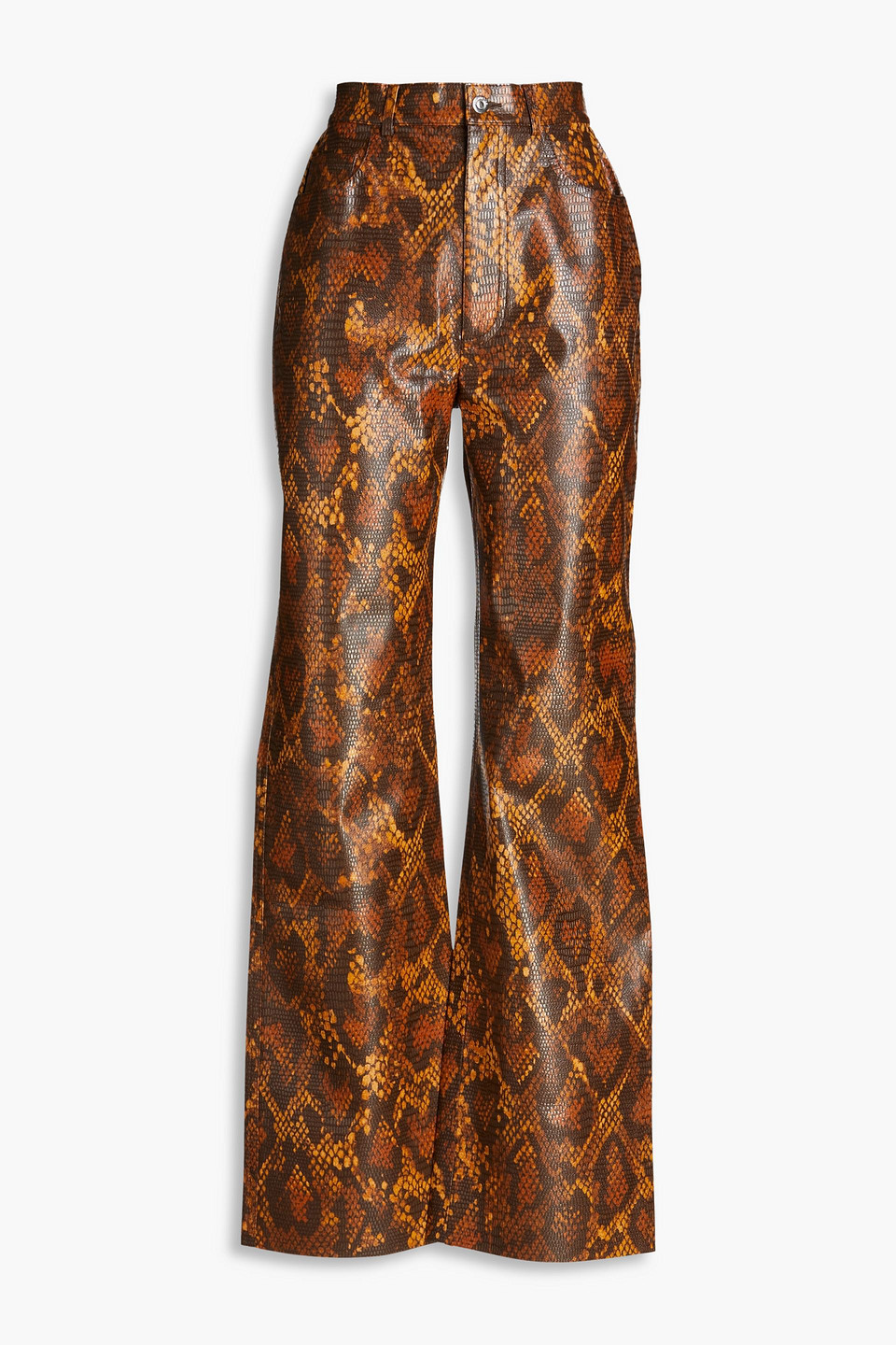Camma faux snake-effect leather straight-leg pants