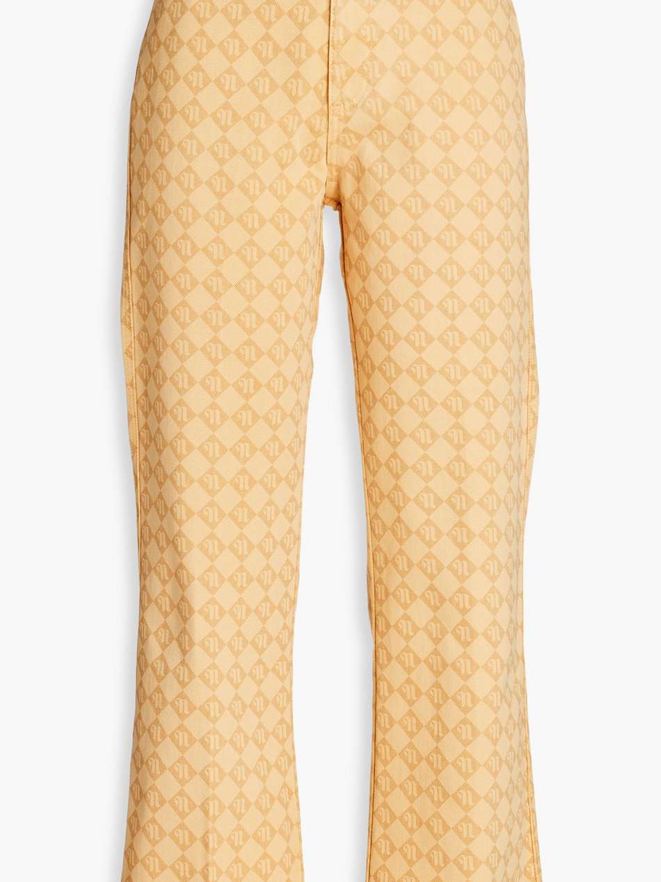 logo-print high-rise kick-flare jeans