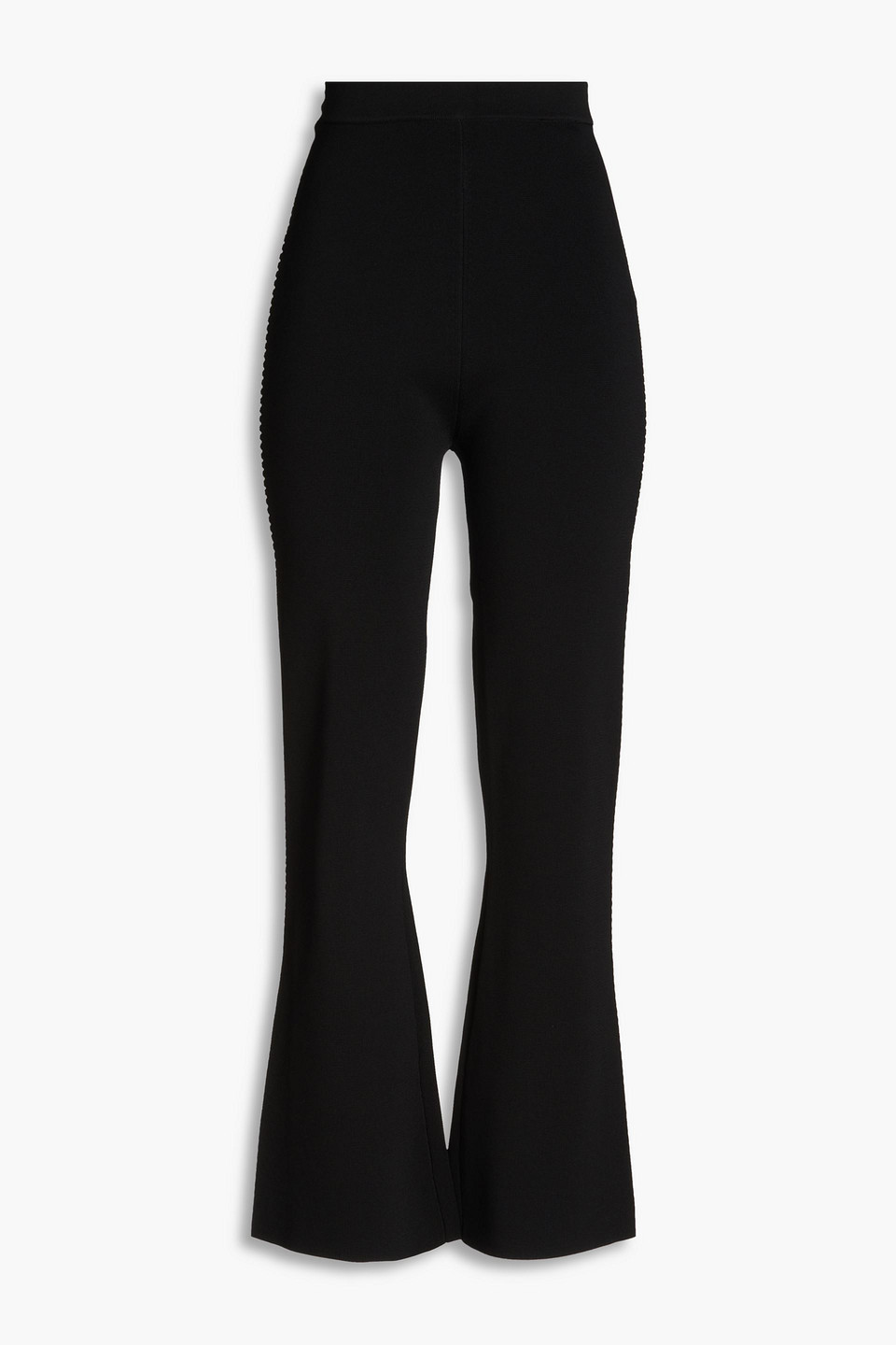 Striped stretch-knit kick-flare pants