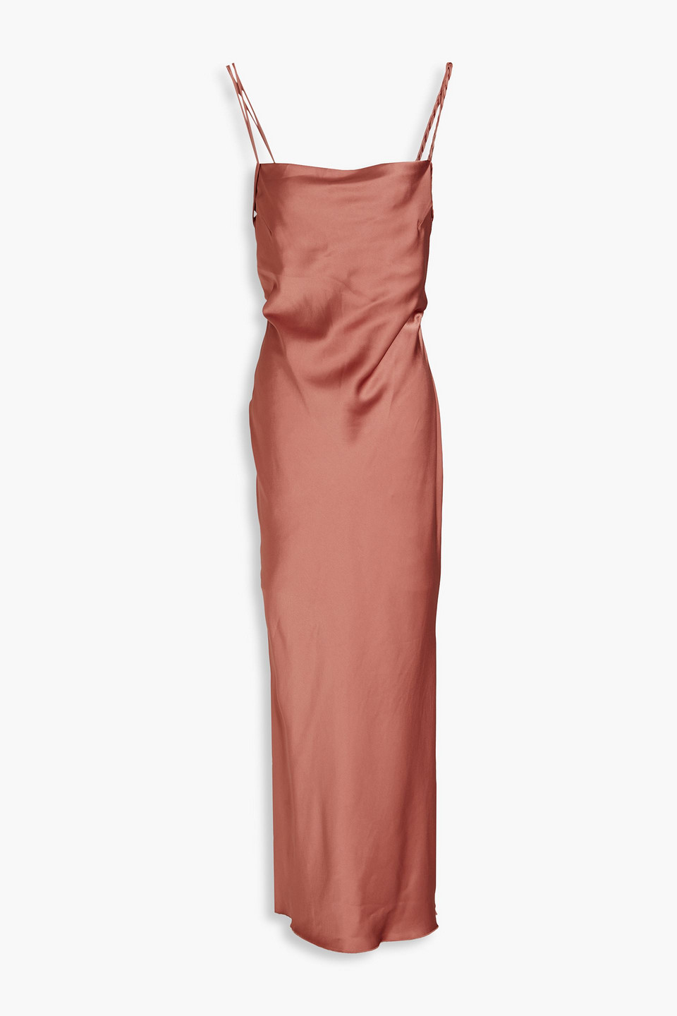nanushka - satin midi dress - pink - l