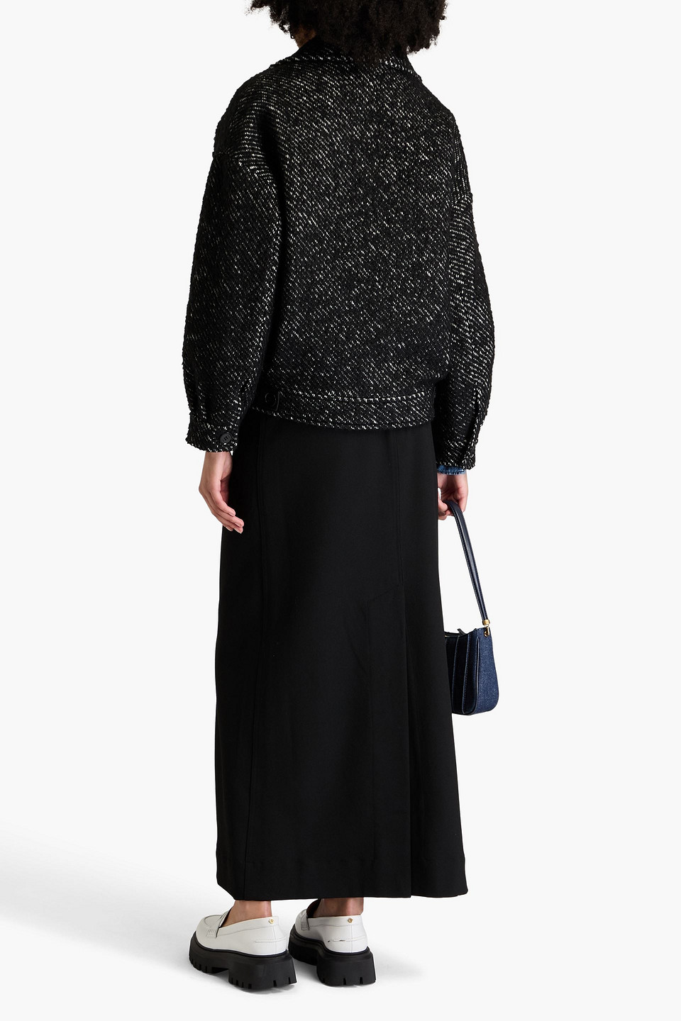  Maje - Jacke Aus Bouclé-tweed - Schwarz - Fr 38 