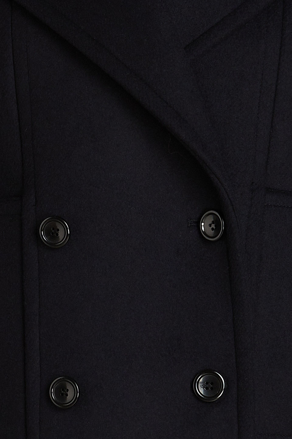 Maje Double-breasted Wool-blend Felt Coat In Navy
