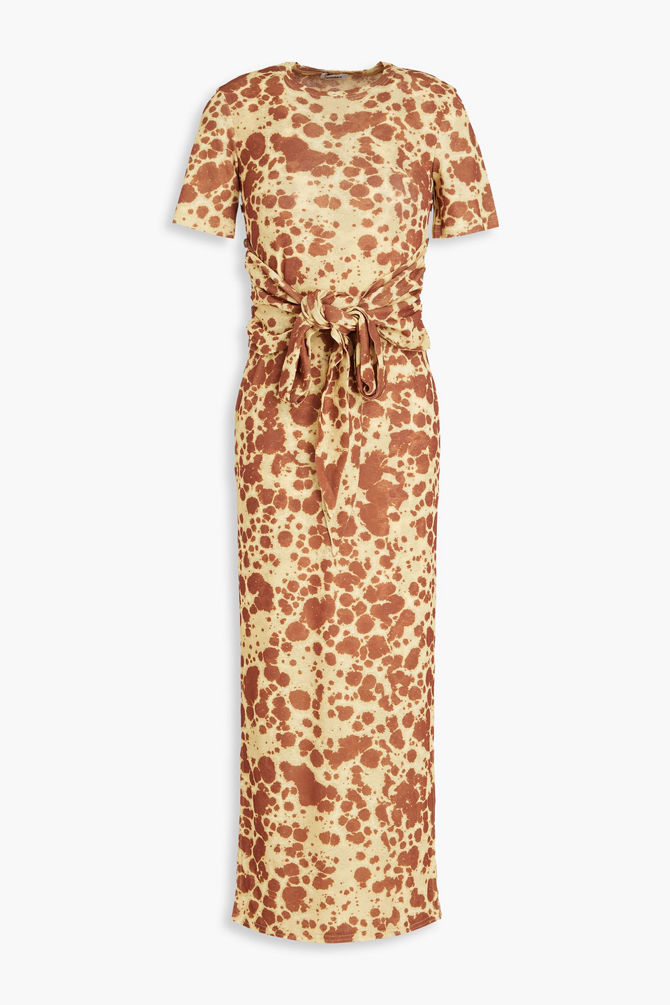 Nanushka Printed Jersey Midi Dress In Brown