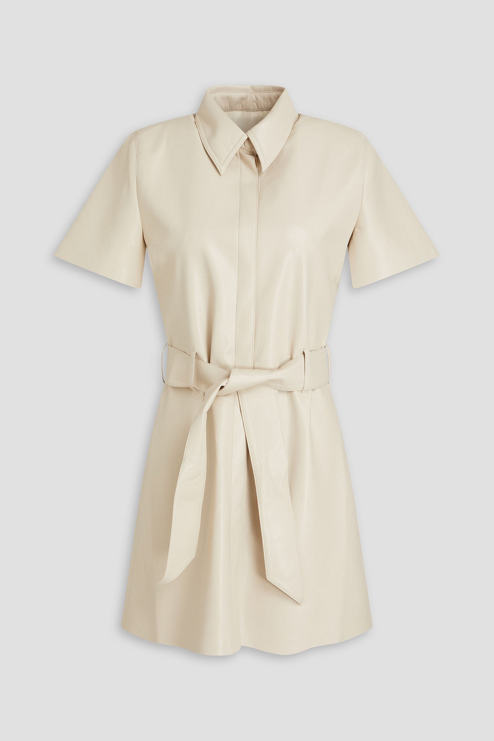 NANUSHKA HALLI BELTED OKOBOR™ MINI SHIRT DRESS