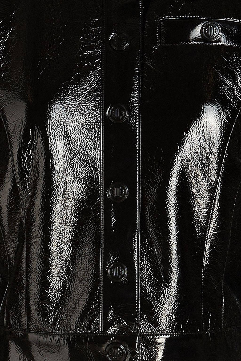 MAJE Crinkled faux patent-leather jacket