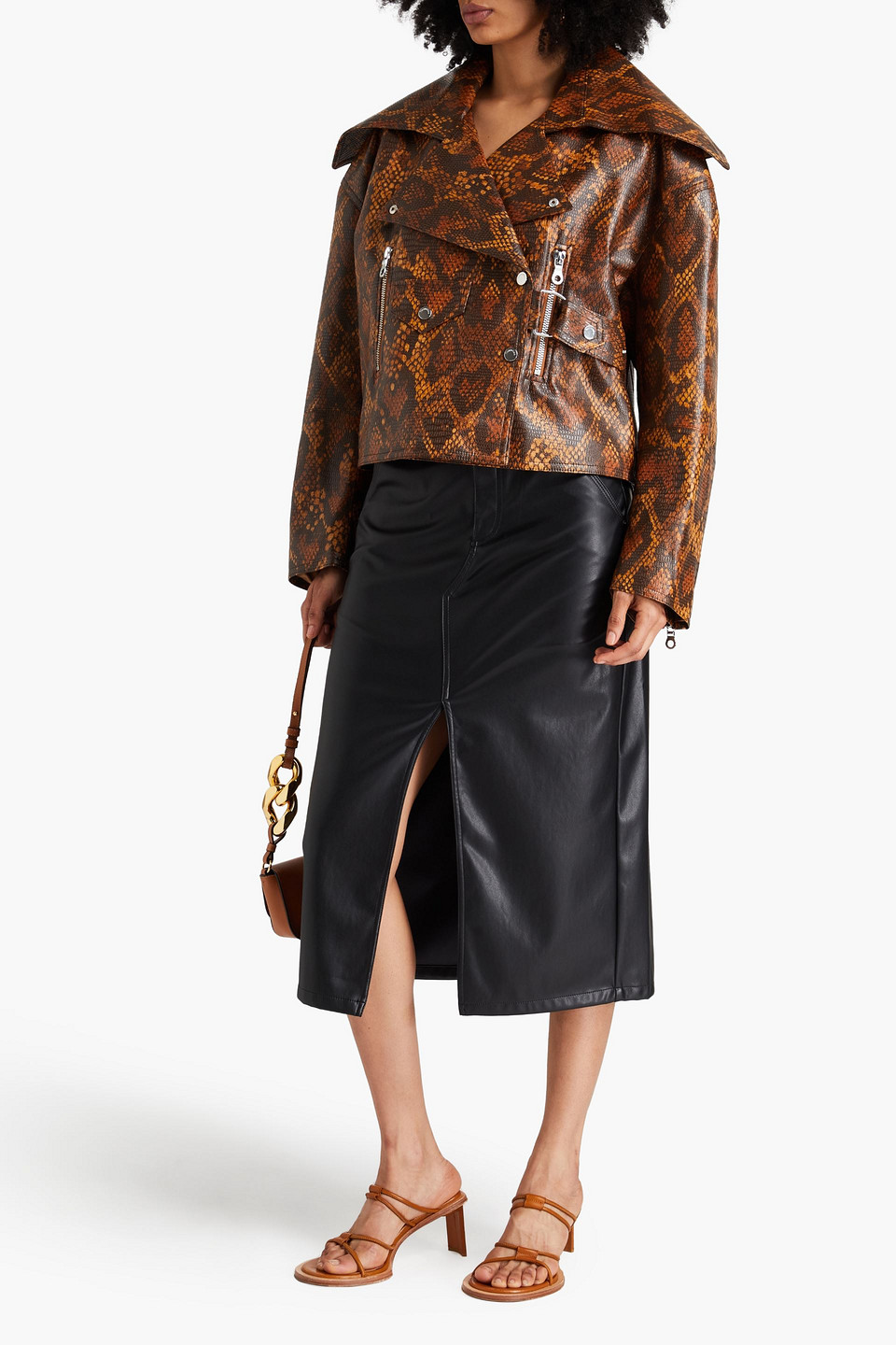  Nanushka - Bikerjacke Mit Schlangenprint - Animal-print - S 