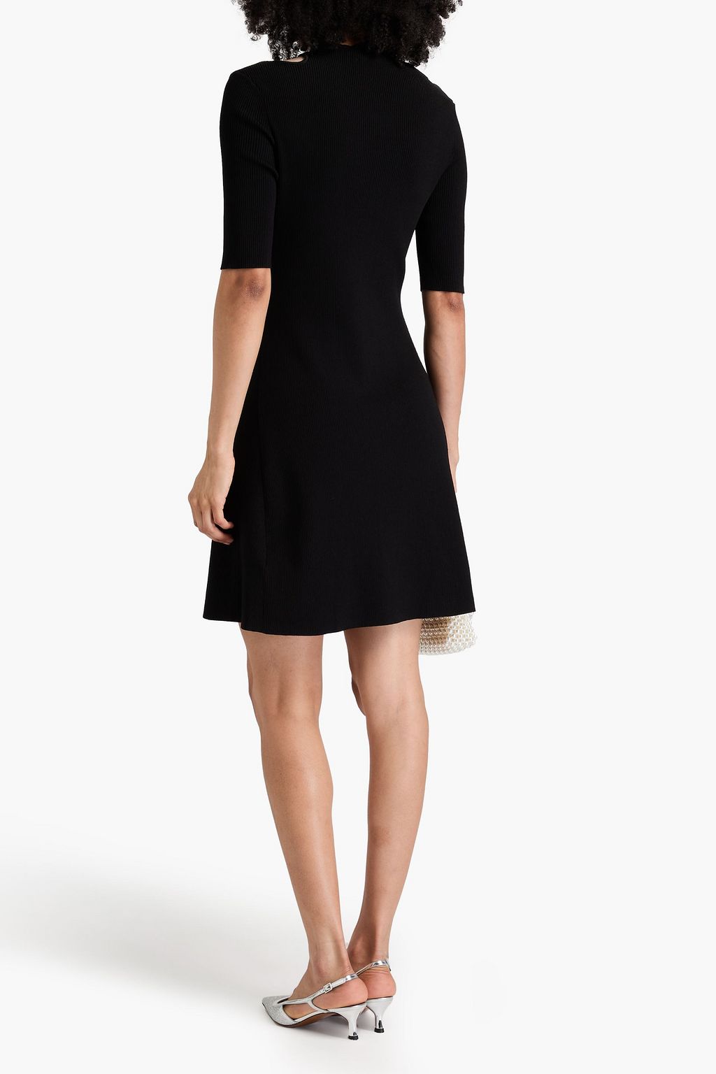 MAJE Cutout ribbed-knit mini dress