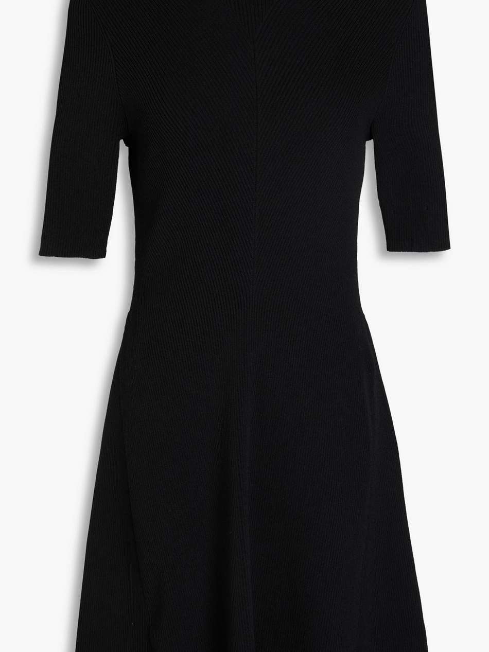 cutout ribbed-knit mini dress