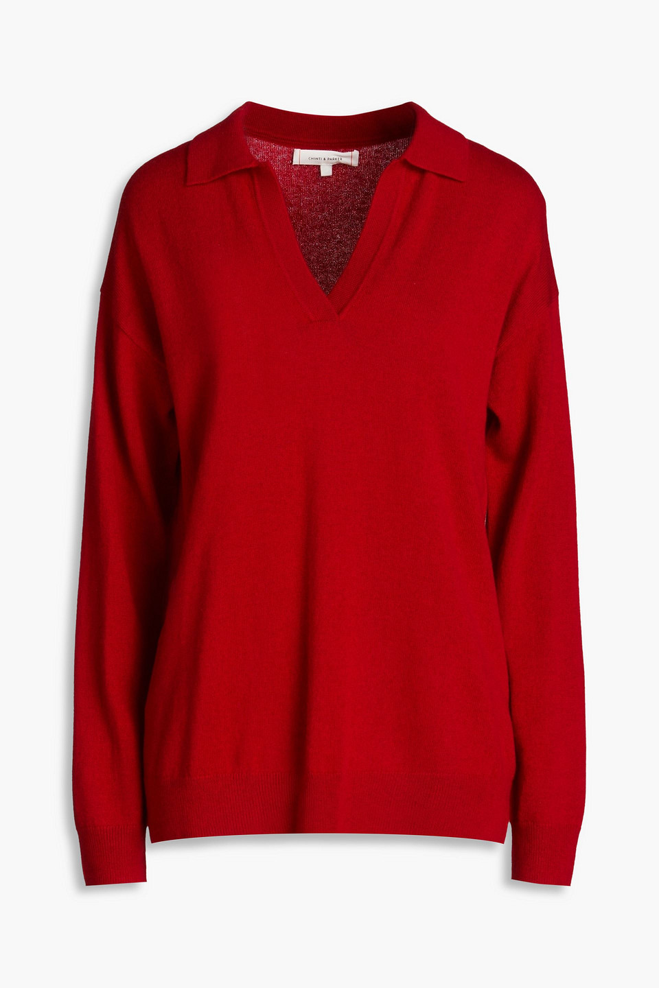 Chinti & Parker Wool And Cashmere-blend Polo Sweater In Red