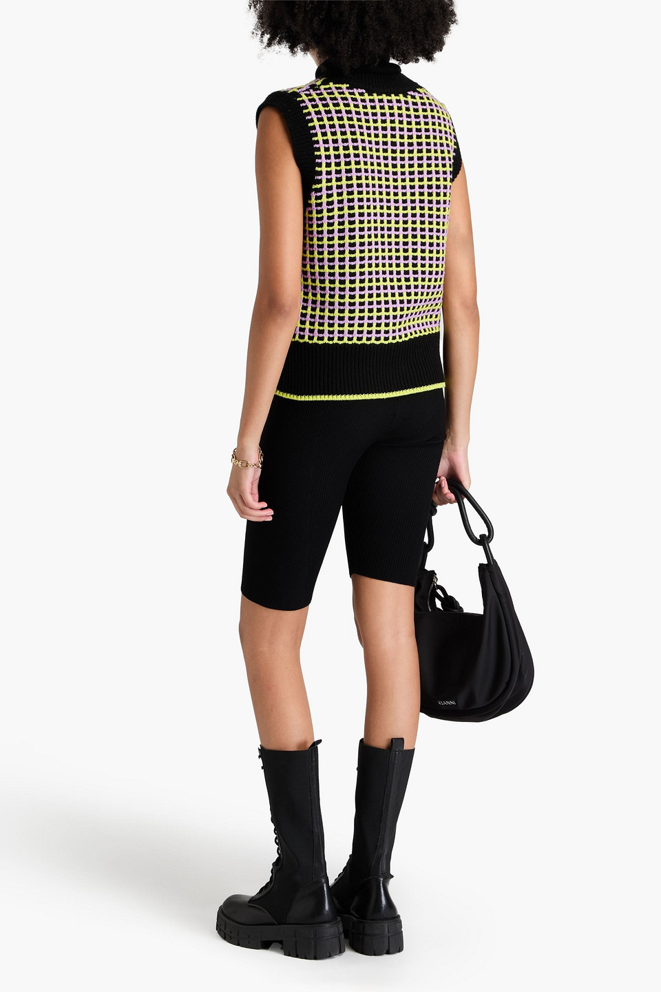 CHINTI & PARKER CHECKED WOOL AND CASHMERE-BLEND VEST
