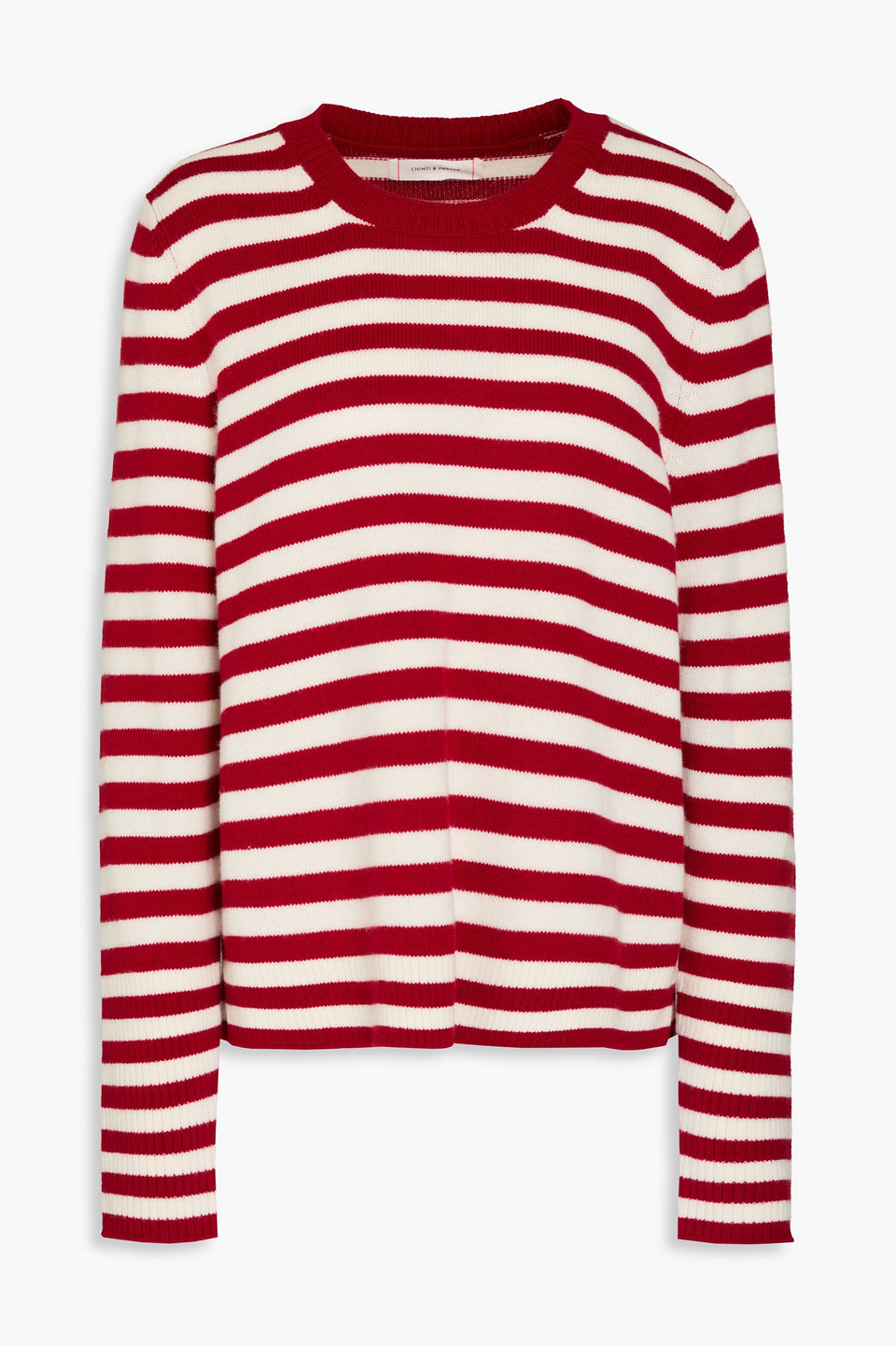 Chinti & Parker Striped Wool And Cashmere-blend Sweater In Red