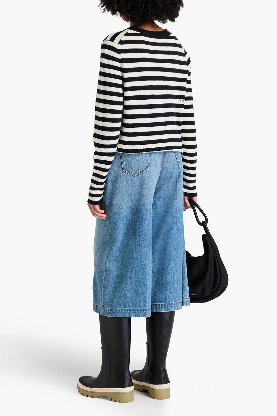 Chinti & Parker Striped Wool And Cashmere-blend Sweater In Navy