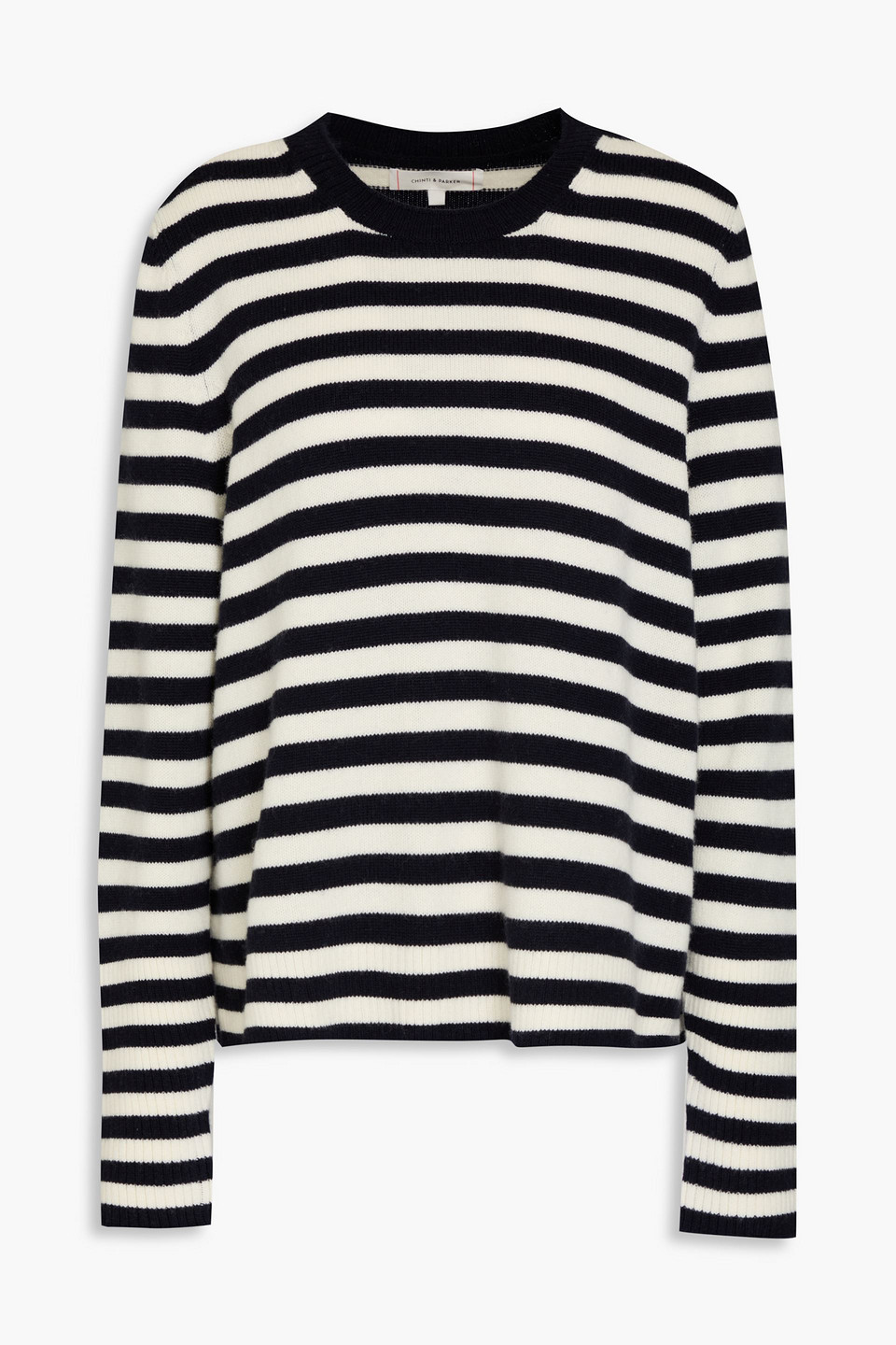 Chinti & Parker Striped Wool And Cashmere-blend Sweater In Navy