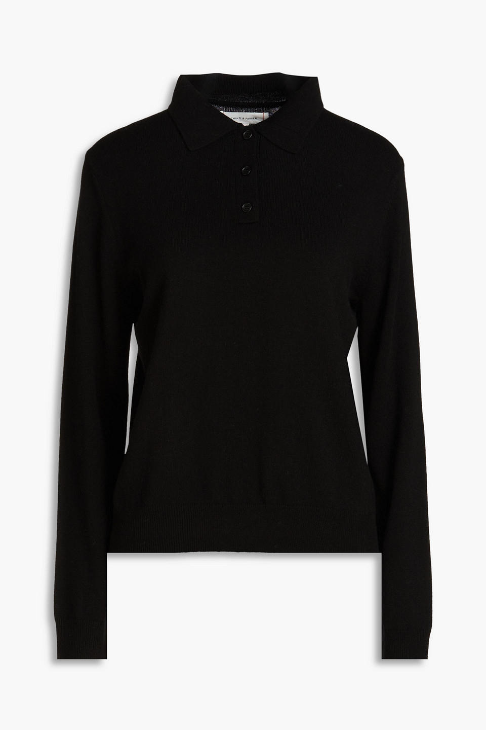 Chinti & Parker Nico Wool And Cashmere-blend Polo Sweater In Black