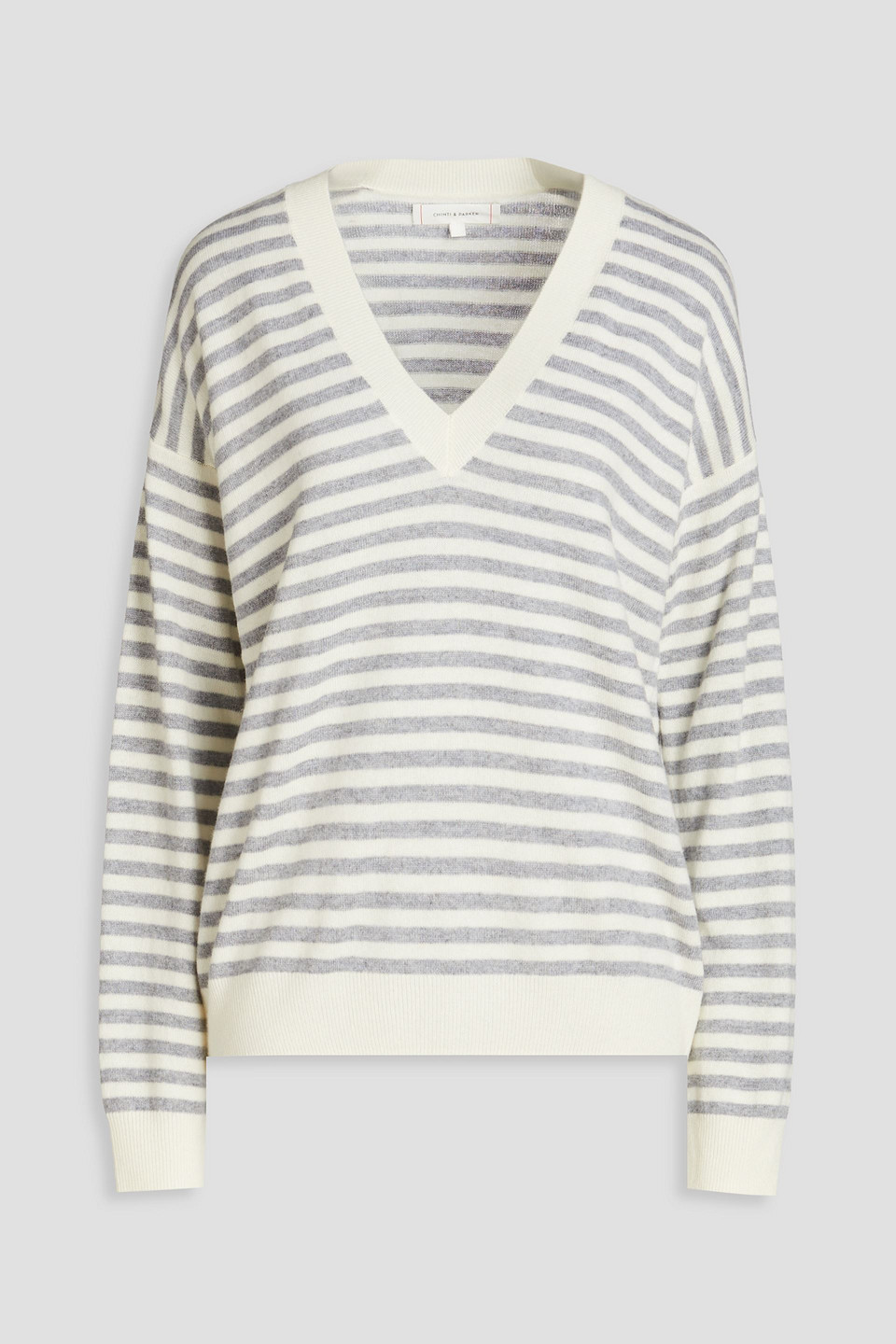 Striped wool and cashmere-blend sweater
