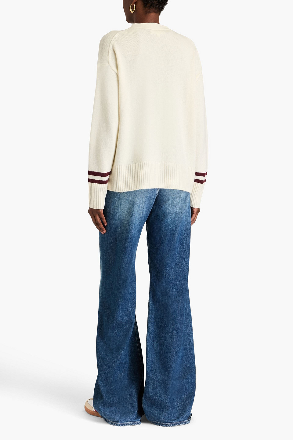 CHINTI & PARKER VARSITY WOOL AND CASHMERE-BLEND CARDIGAN