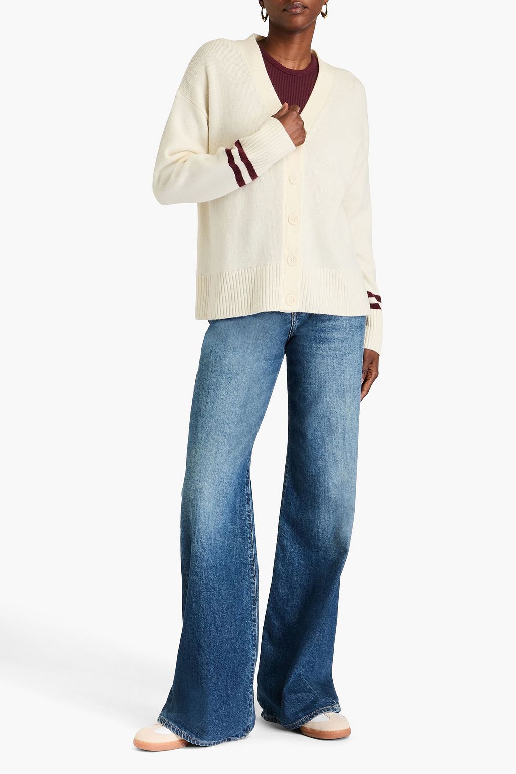 CHINTI & PARKER Varsity wool and cashmere-blend cardigan