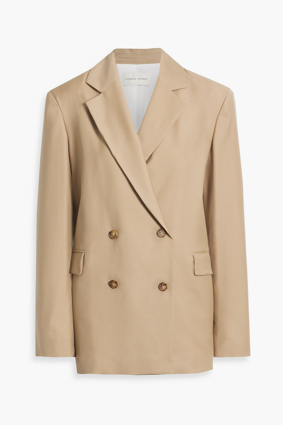 LOULOU STUDIO DONAU DOUBLE-BREASTED WOOL-TWILL BLAZER