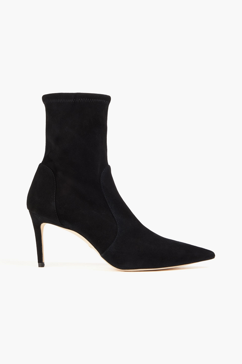 Stuart Weitzman Stuart Stretch-suede Ankle Boots In Black