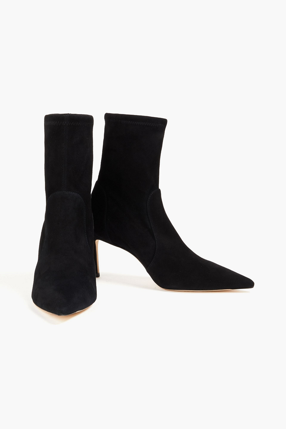 Stuart Weitzman Stuart Stretch-suede Ankle Boots In Black
