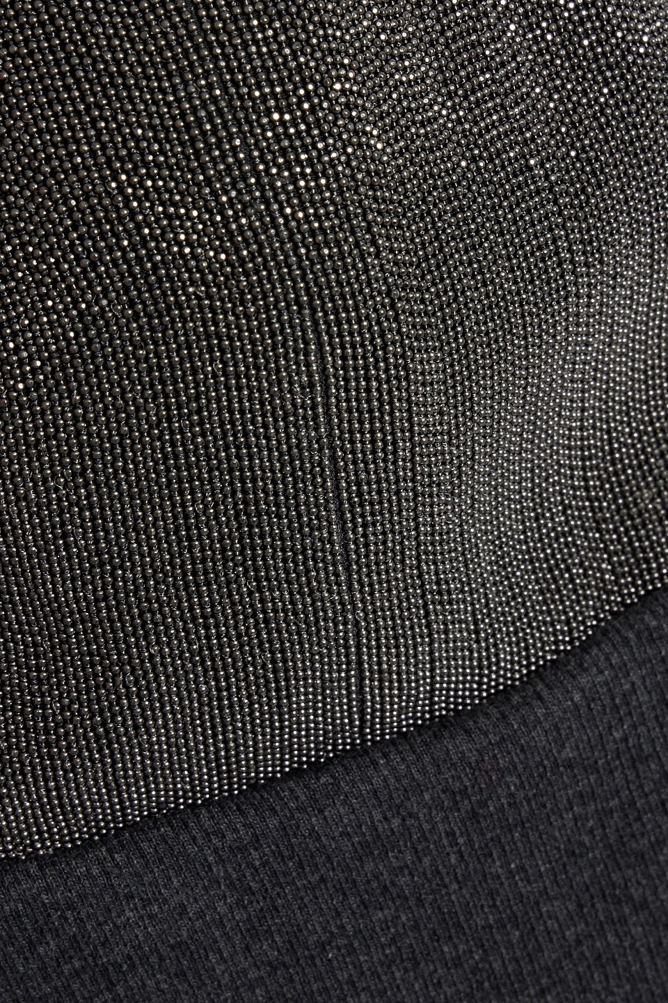 Brunello Cucinelli Bead-embellished Ribbed Cotton-blend Midi Dress In Charcoal