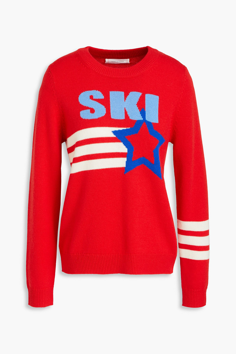 CHINTI & PARKER INTARSIA WOOL AND CASHMERE-BLEND SWEATER