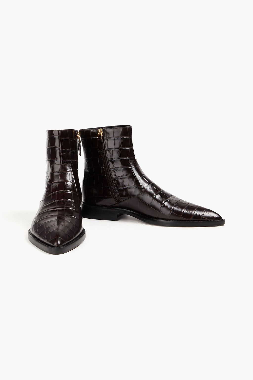 VICTORIA BECKHAM Croc-effect leather ankle boots