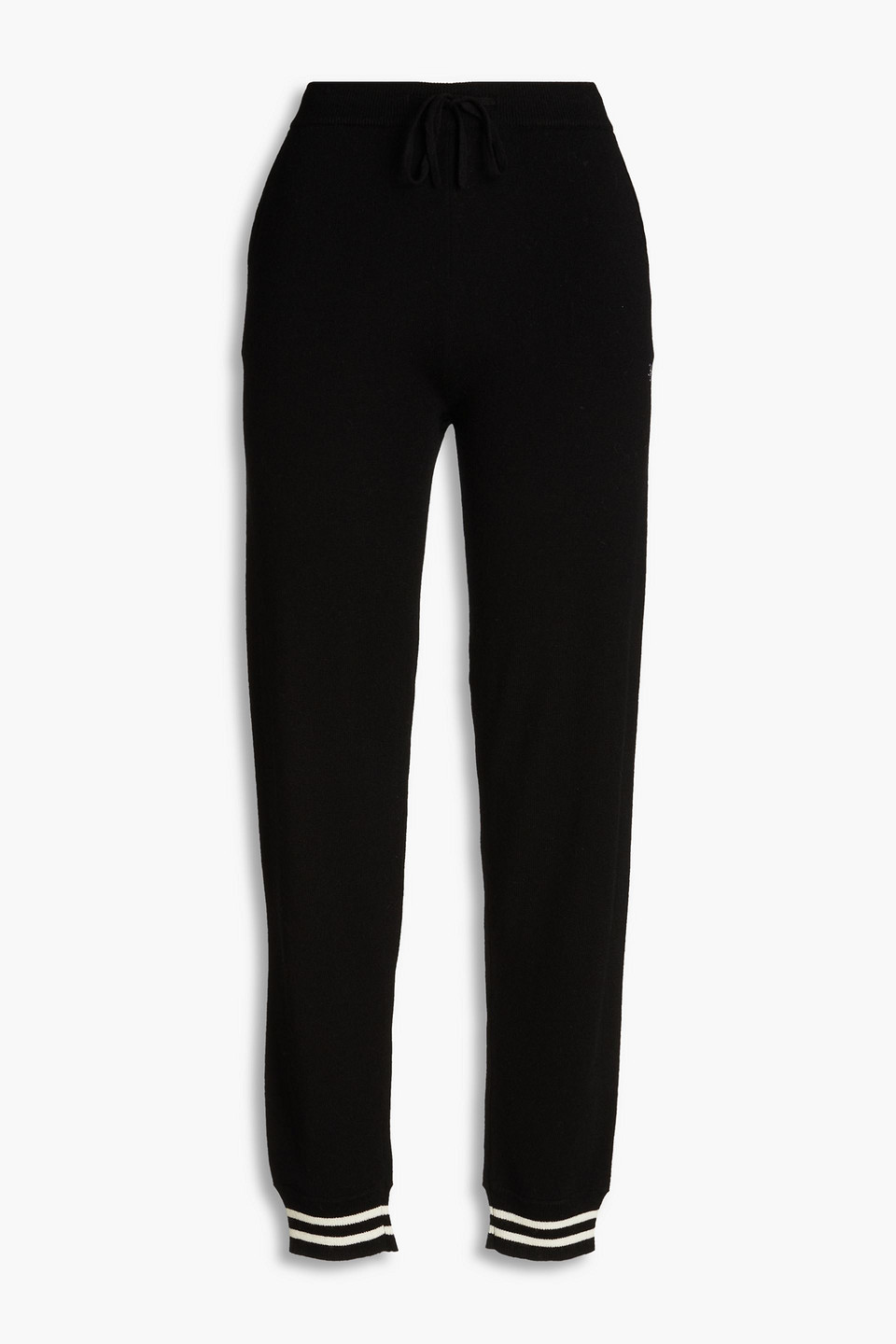 Chinti & Parker Wool And Cashmere-blend Track Pants In Black Cream