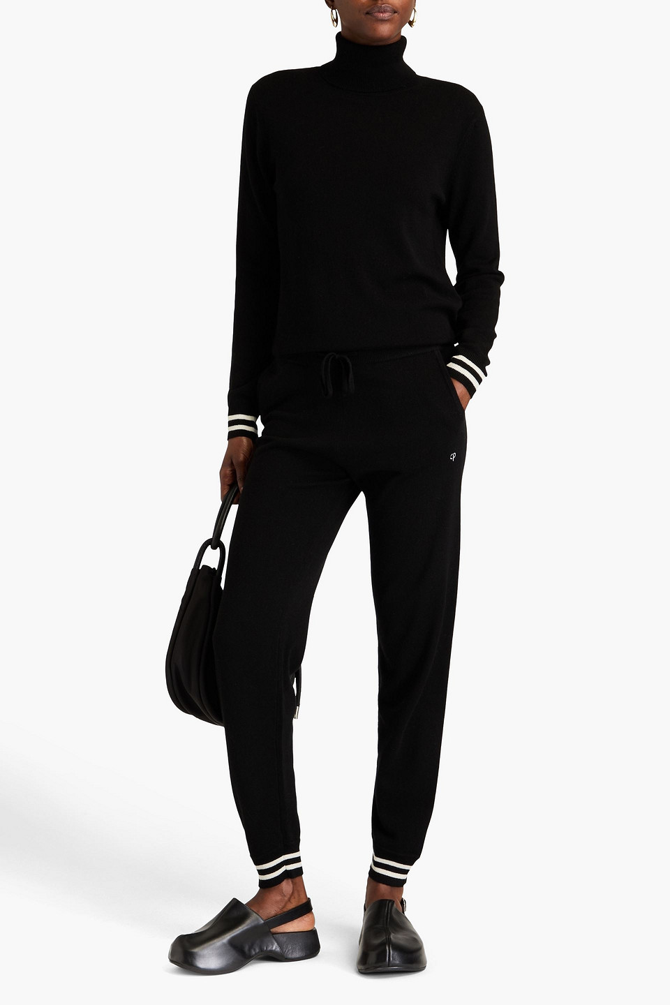 CHINTI & PARKER WOOL AND CASHMERE-BLEND TRACK PANTS