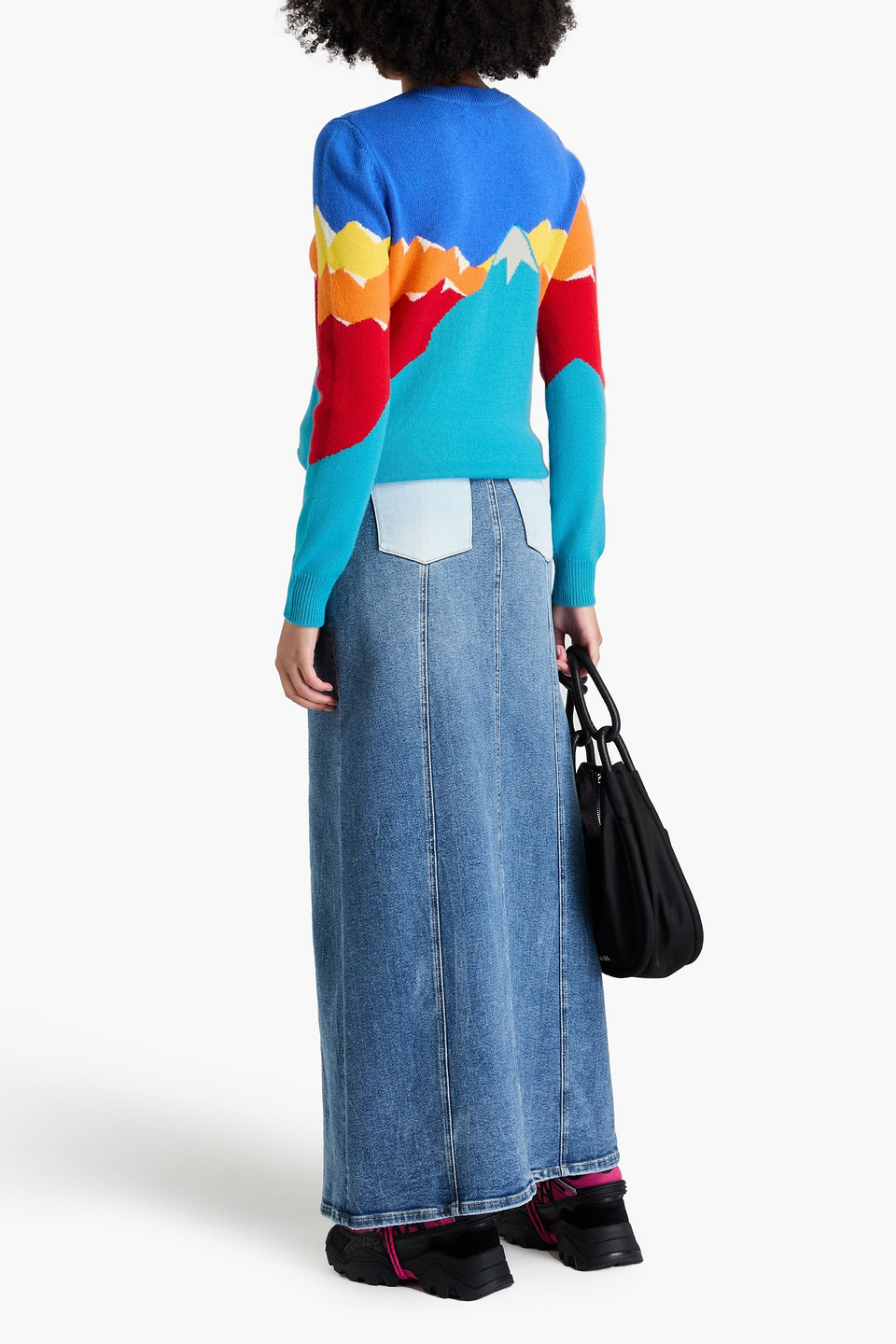CHINTI & PARKER INTARSIA WOOL AND CASHMERE-BLEND SWEATER