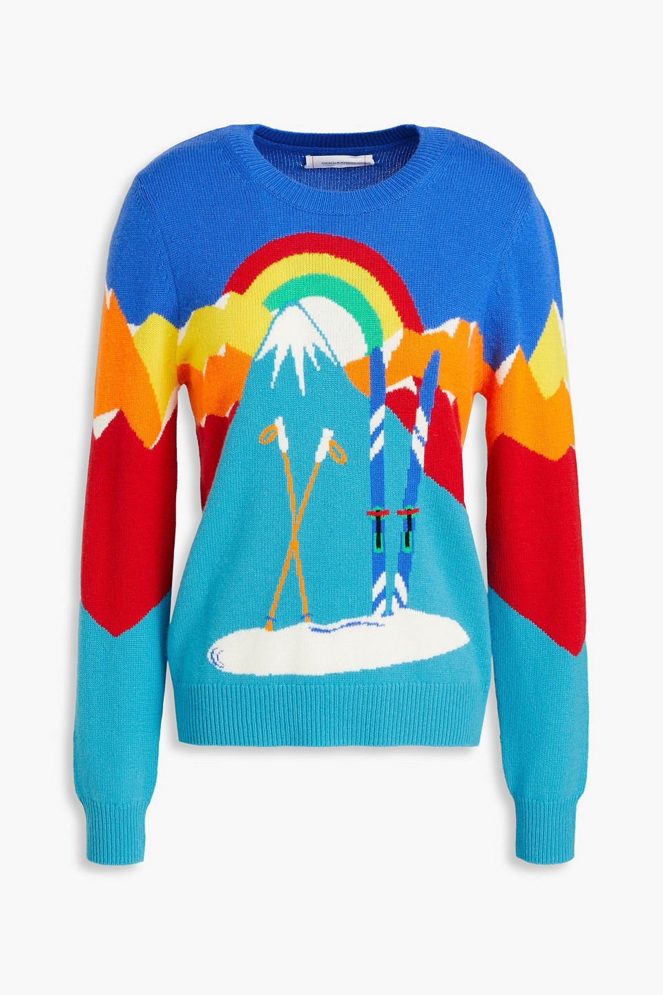 CHINTI & PARKER INTARSIA WOOL AND CASHMERE-BLEND SWEATER