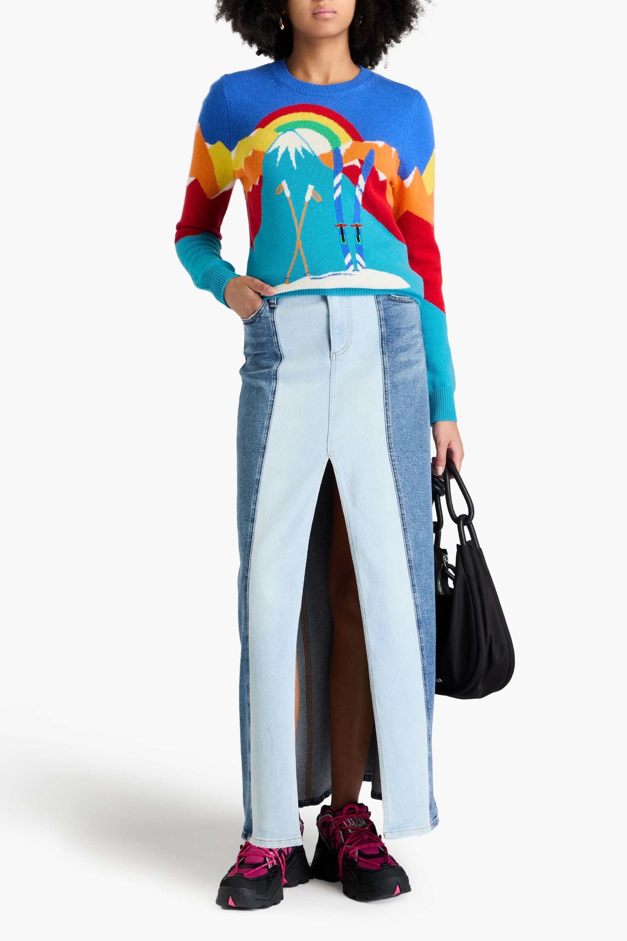 CHINTI & PARKER Intarsia wool and cashmere-blend sweater