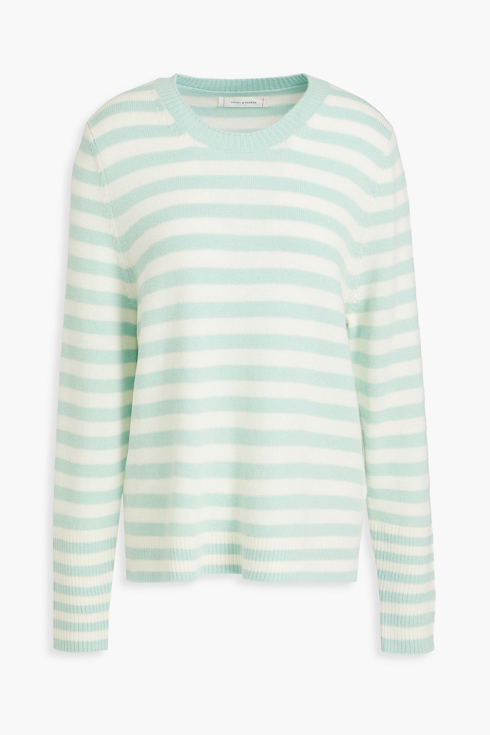 Chinti & Parker Striped Wool And Cashmere-blend Jumper In Mint