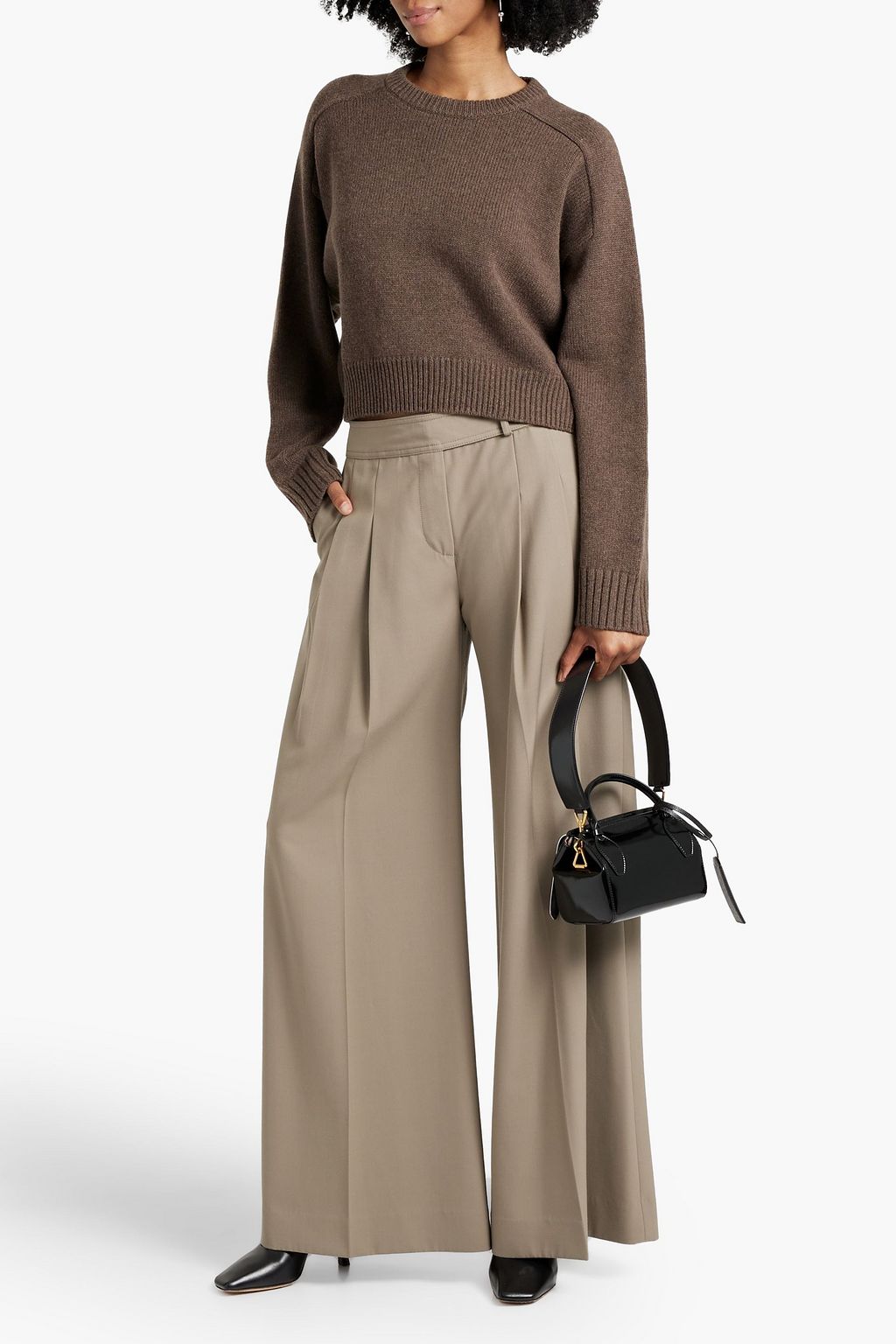 LOULOU STUDIO Cropped wool and cashmere-blend sweater