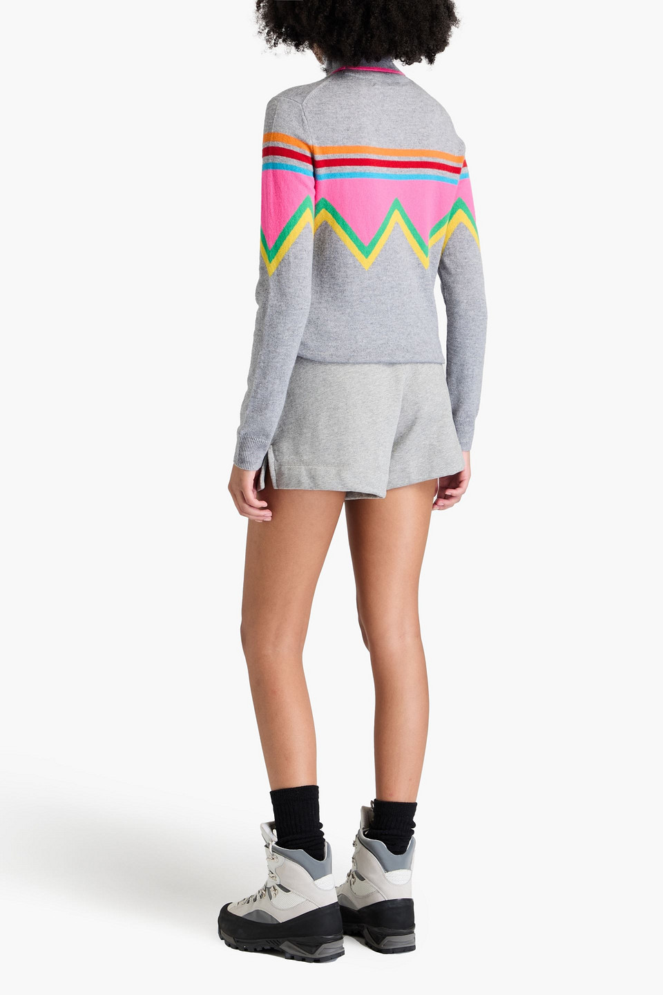 CHINTI & PARKER INTARSIA WOOL AND CASHMERE-BLEND TURTLENECK SWEATER