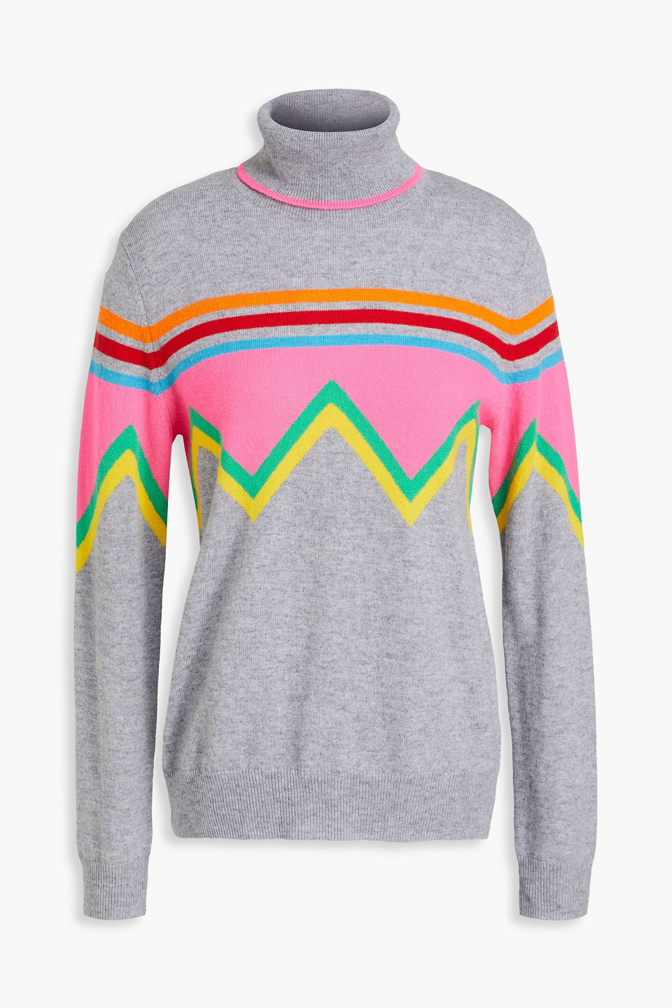 CHINTI & PARKER INTARSIA WOOL AND CASHMERE-BLEND TURTLENECK SWEATER