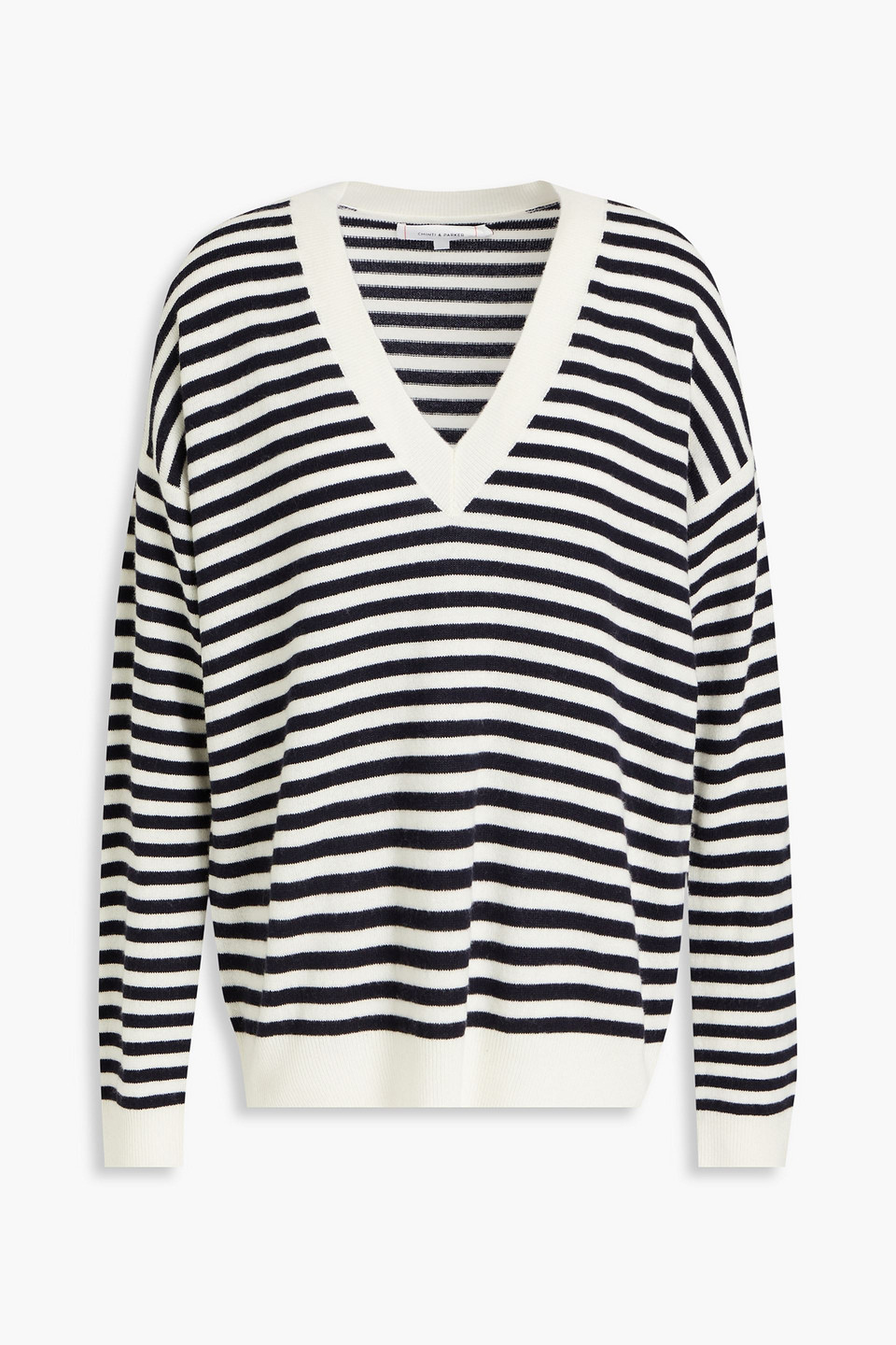 CHINTI & PARKER STRIPED WOOL AND CASHMERE-BLEND SWEATER