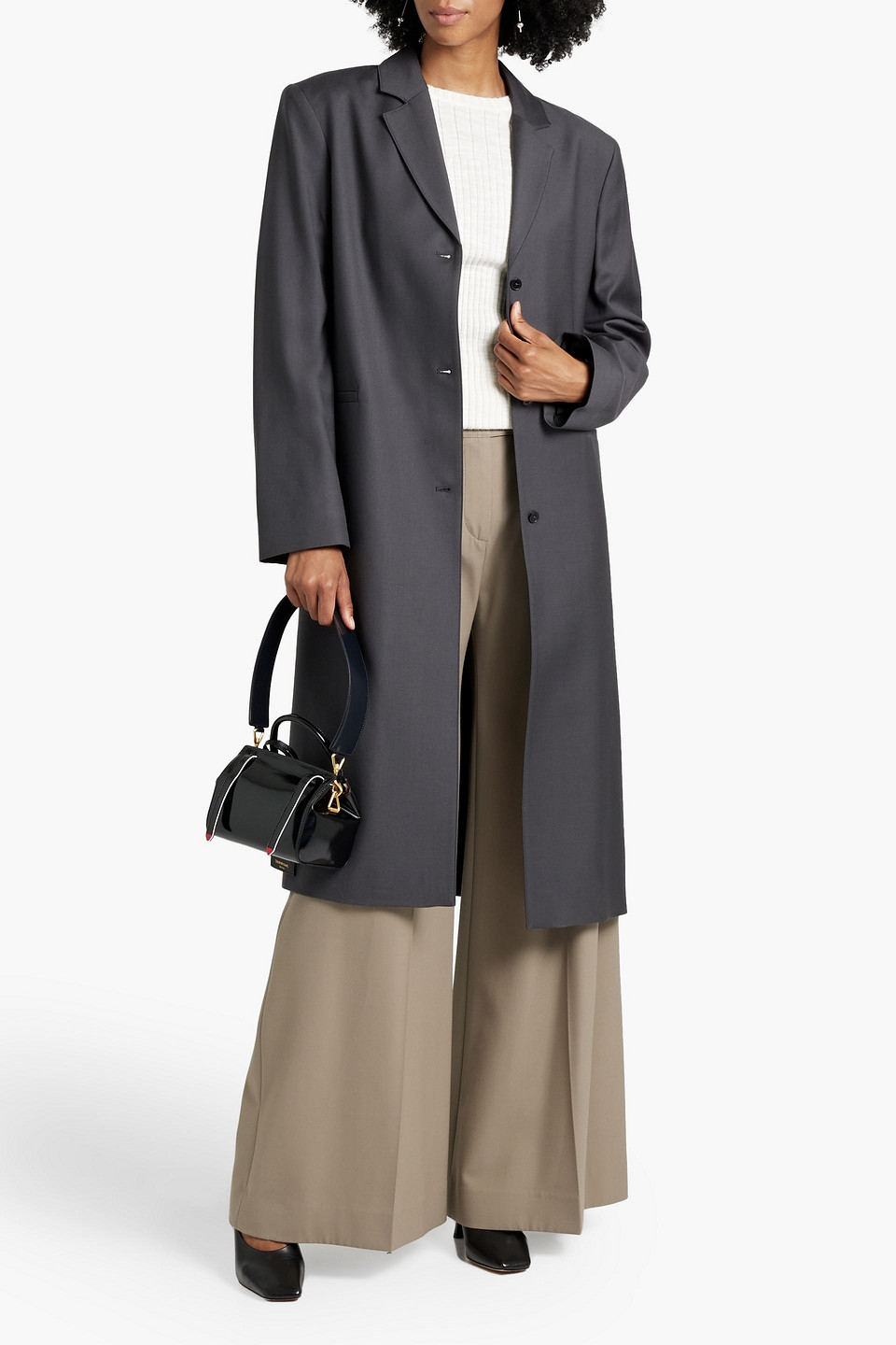 LOULOU STUDIO WOOL-CREPE COAT