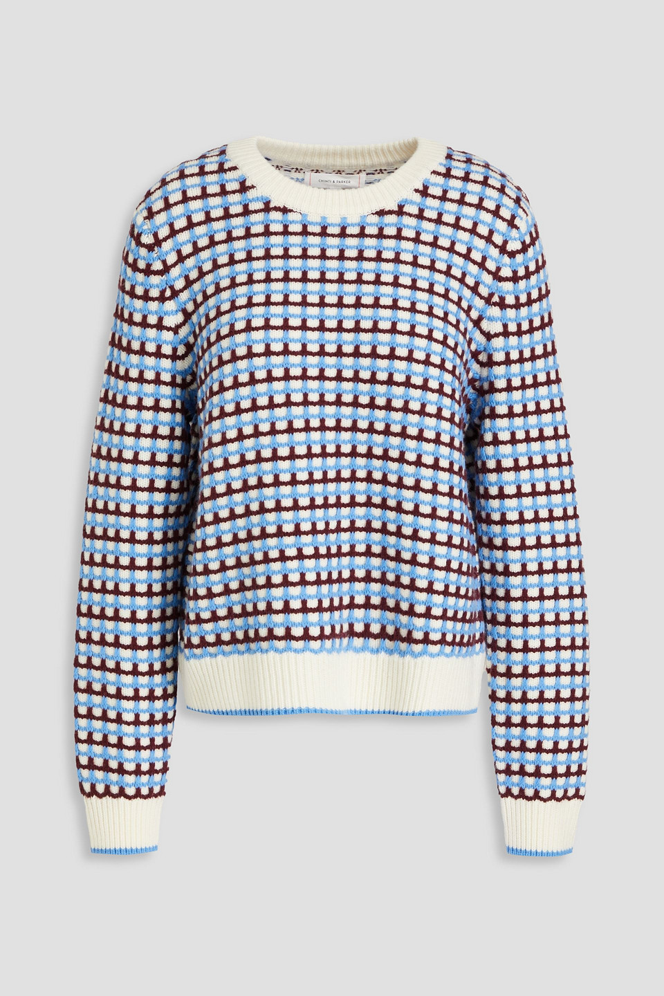 Chinti & Parker Jacquard-knit Wool And Cashmere-blend Sweater In Ivory