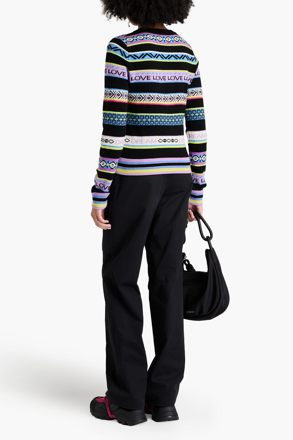 CHINTI & PARKER INTARSIA WOOL AND CASHMERE-BLEND SWEATER