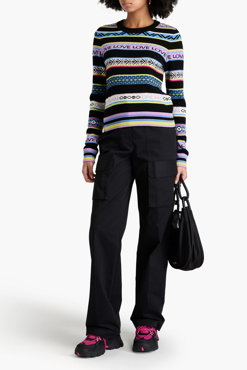 CHINTI & PARKER INTARSIA WOOL AND CASHMERE-BLEND SWEATER