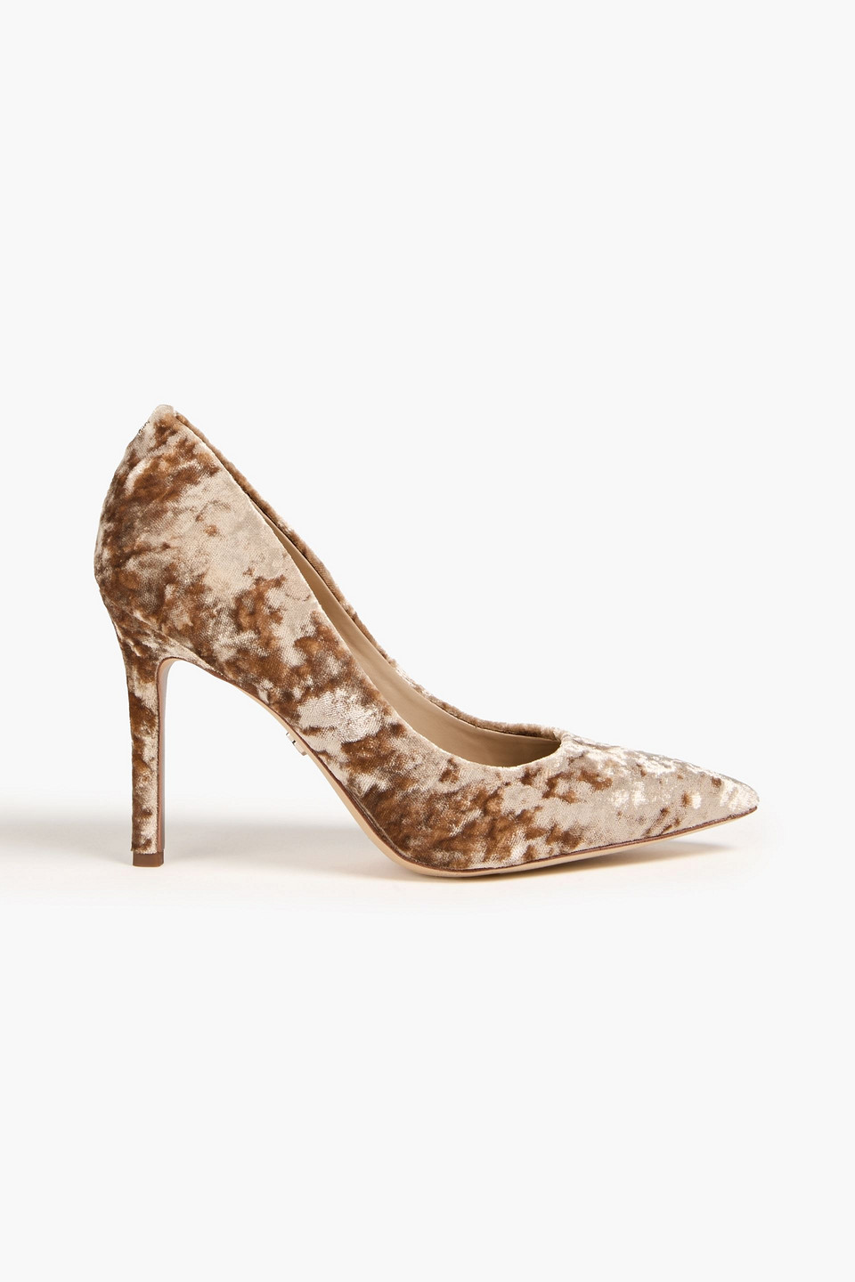 Sam Edelman Hazel Crushed-velvet Pumps In Army Green