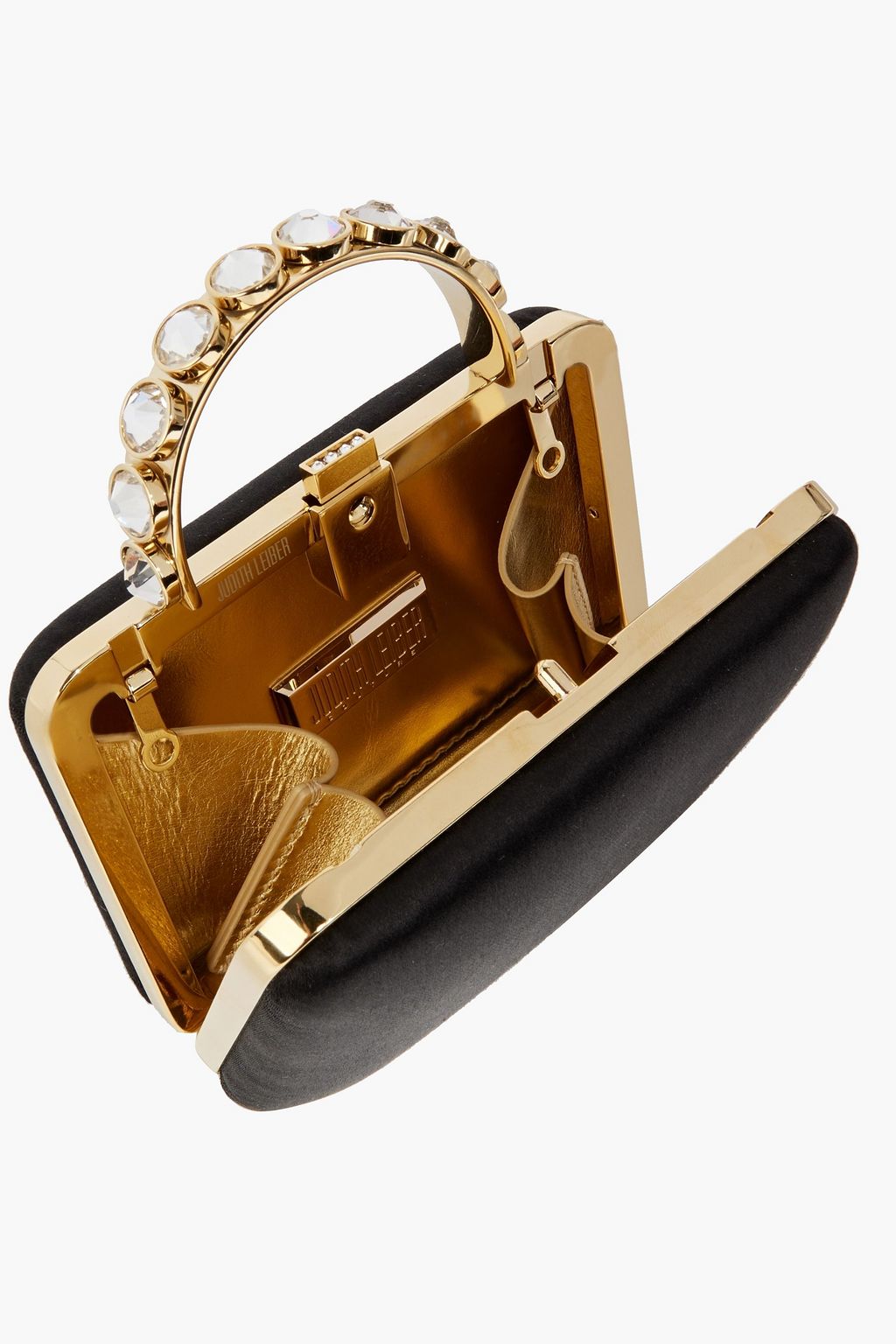 JUDITH LEIBER COUTURE Crystal-embellished satin clutch