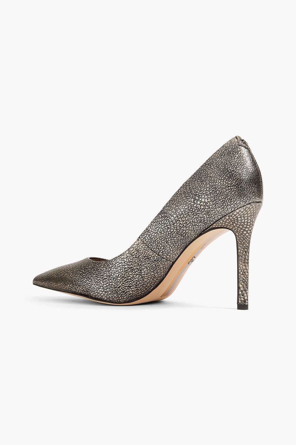 SAM EDELMAN Hazel metallic textured-leather pumps