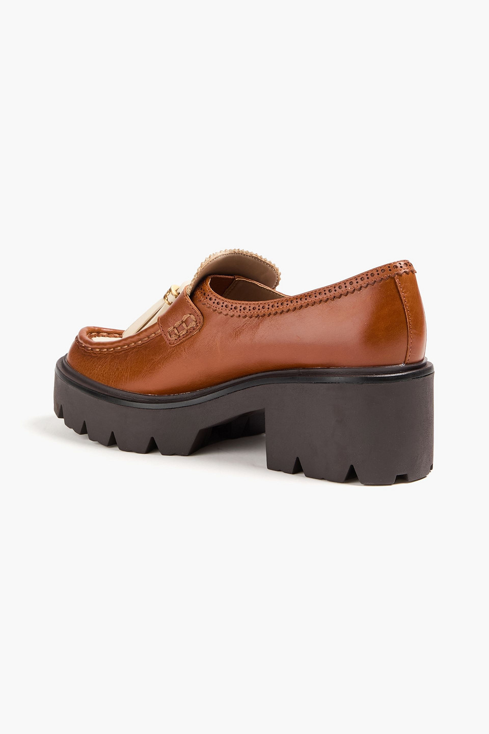 Shop Sam Edelman Meela Two-tone Leather Platform Loafers In Brown